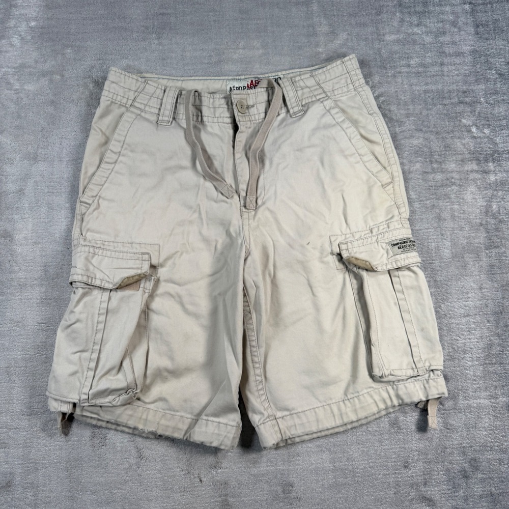 Aeropostale Shorts Mens 30 Khaki Tan Cargo  Multi Pocket Distressed Y2K Rugged